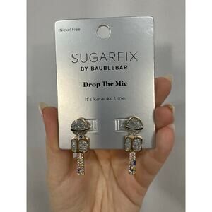 Sugarfix Baublebar Drop The Mic Earrings Sparkly Multi-Tone NWT